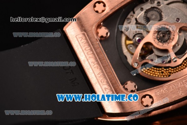 Richard Mille RM 007 Miyota 9015 Automatic Rose Gold Case with White Inner Bezel and Arabic Numeral Markers (K) - Click Image to Close